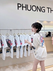 ÁO PHÔNG COTTON TÀU IN HÌNH CÔ GÁI NỮ