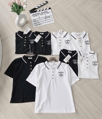 ÁO POLO CHANEL CỘC TAY CỔ BO CÚC ĐỒNG NỮ SẴN