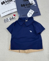 SET CỘC ÁO CỔ TRỤ QUẦN KAKI BÉ TRAI 2 MÀU