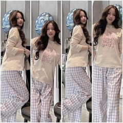 SET BỘ DÀI YOU LOVE QUẦN KẺ TÍM NỮ THU ĐÔNG