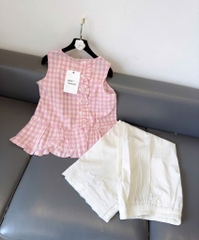 SET ÁO KẺ HỒNG SN QUẦN SUÔNG NỮ