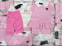 SET 2 BỘ BABYDOLL QUẦN LEGGING THÊU TONE HỒNG BÉ GÁI SẴN (SALE 130k)