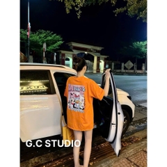 ÁO PHÔNG CAM MICKEY CỘC TAY NỮ SẴN