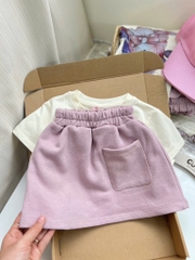 SET ÁO VÁY HỒNG BÉ GÁI KÈM MŨ