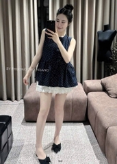 SET ÁO CHẤM BI CHÂN VÁY TRẮNG NỮ