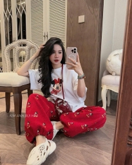 SET ÁO MICKEY QUẦN ĐỎ NỮ (GIÁ GIẢM)