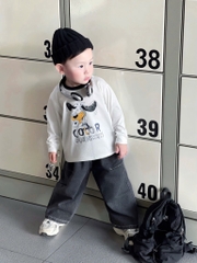 SET BỘ DÀI ÁO COTTON QUẦN BÒ BÉ TRAI SẴN(XẢ 65k)
