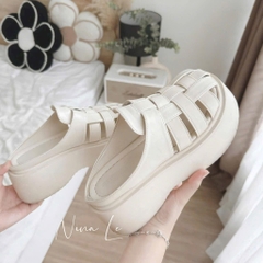 GIÀY DÉP - DÉP SỤC DA MÀU KEM NỮ(XẢ 99k)