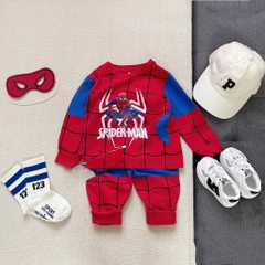 SET BỘ COTTON DÀI NHỆN SPIDER - MAN KÈM MẶT NẠ 2M CHO BÉ TRAI