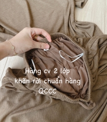 SET LEN NÂU VÁY SUÔNG BUỘC KHĂN NỮ THU ĐÔNG