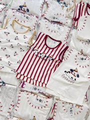 SÉT 3 BỘ COTTON BA LỖ COVER HEYHONEY CÚN BEST FRIEND TONE KẺ ĐỎ CHO BÉ NEW BÉ TRAI
