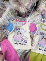 SET 2 BỘ COTTON TÀU HỒNG XANH BB3 BÉ GÁI SẴN( xả 79k )