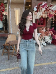 ÁO PHÔNG POLO CỔ BẺ BO XỊN NỮ SẴN