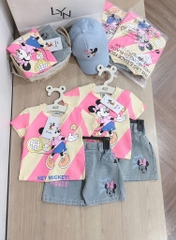 SET CHUỘT MICKEY DISNEY CỰC CHẤT KÈM MŨ BÉ GÁI(XẢ 75k)