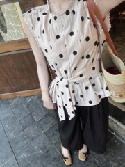 SET ÁO BE  CHẤM BI QUẦN ĐŨI NỮ