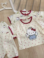 SET 2 BỘ KITTY PHỐI VIỀN ĐỎ CHO BÉ GÁI