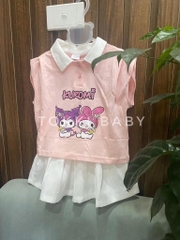 VÁY KUROMI HỒNG BABY CỔ ĐỨC CHO BÉ GÁI (SALE 45k)