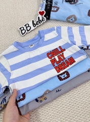 SET 3 BỘ DÀI COTTON Ô TÔ GẤU TONE XANH XÁM BÉ TRAI