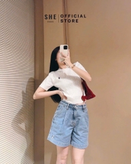 QUẦN SHORT JEAN NỮ XANH THÊU NGỰA SẴN (SALE 109k)
