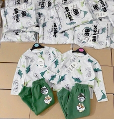 SÉT ÁO CHÓ CỨU HỘ KHỦNG LONG GHI MIX QUẦN XANH LÁ CHO BÉ YÊU