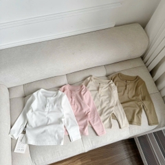 SET 2 ÁO TĂM CỔ CÚC DÀI TAY BÉ GÁI XẢ