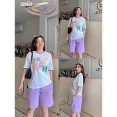 SET BỘ COTTON TÍM HELL YEAH NỮ