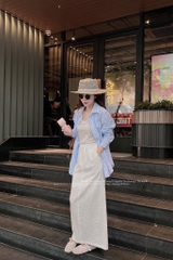 SET ÁO SƠ MI+ CHÂN VÁY ĐŨI DÀI+ ÁO BA LỖ NỮ