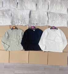 SET 2 ÁO XƯỚC CỔ TRỤ TÚI TRƯỚC DÀI TAY BÉ TRAI