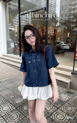 ÁO BÒ DÁNG CROP NỮ SẴN