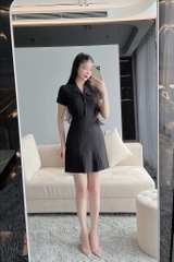 VÁY NỮ CỔ VEST NẮP TÚI LI GẤU