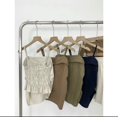 BỘ ÁO 2S VẠT LỆCH MIX CV XOÈ(99k)