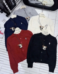 ÁO LEN CADIGAN KÈM GẤU QC NỮ