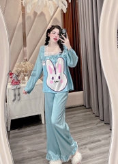 BỘ LỤA NỮ QCCC HÌNH THỎ VÀ CÔ GÁI SẴN