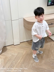 SET 3 ÁO CỔ TRỤ TONE NÂU BÉ TRAI SẴN(XẢ 80)