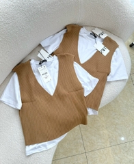 SET ÁO PHÔNG + GILE LEN NỮ ZARAAA THU ĐÔNG SẴN(XẢ 99k)