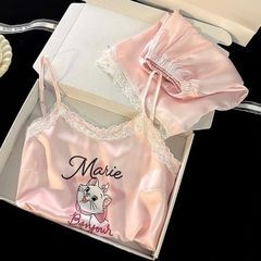 BỘ NGỦ LỤA CỘC 2S SIÊU CƯNG HÌNH MÈO NỮ SẴN