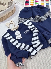 SET BỘ NỈ 2 DA KÈM KHĂN BÉ GÁI MÀU THAN
