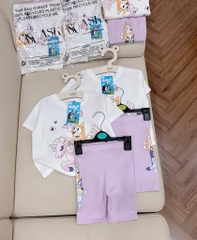 SÉT BLUEY ÁO PHÔNG RỘNG QUẦN LEGGING CHO BÉ GÁI SẴN(XẢ 50k)