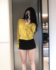 ÁO LEN NHẸ CỔ TRÒN VÀNG NỮ THU ĐÔNG SẴN