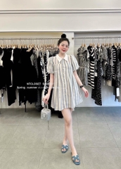 VÁY KẺ LI NGỰC PHỐI CỔ DÁNG XUÔNG NỮ SẴN