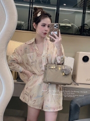 SET BỘ SƠ MI QUẦN ĐÙI HOA HOÈ NỮ