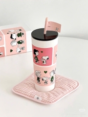 ĐỒ GIA DỤNG - LY GIỮ NHIỆT STARB MÀU HỒNG TÍM SNOOPY