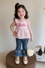 SET DÀI 3 CHI TIẾT BARBIE QUẦN JIEAN NƠ BÉ GÁI