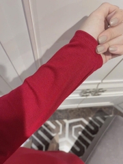 VÁY ZIP ĐỎ XẺ SAU NỮ THU ĐÔNG SẴN