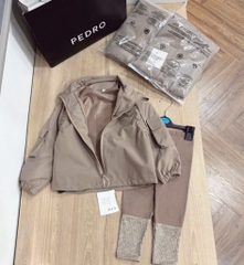 SET ÁO GIÓ NÂU KÈM QUẦN LEGGING BÉ GÁI