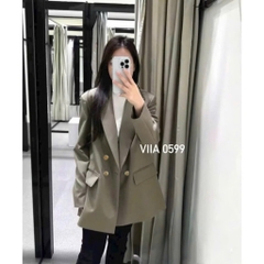 ÁO BLAZER MÀU RÊU NỮ THU ĐÔNG SẴN
