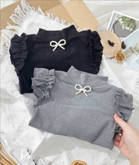 SET 2 ÁO ĐÍNH NƠ CÁNH TIÊN DÀI TAY BÉ GÁI SẴN