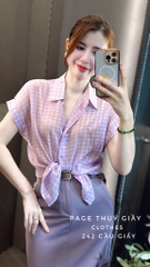 ÁO SƠ MI GU TAY LV DÍC DẮC NỮ SẴN( xả 79k )