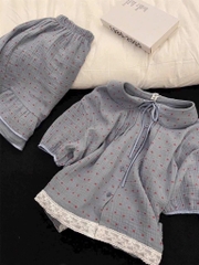 SET BỘ PIJAMA XÔ MUSLIN XÁM HOT HOT CHO NỮ( XẢ 129k )