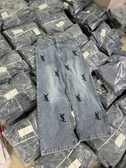 JEAN ỐNG SUÔNG THÊU YSL XANH(sale 85k)